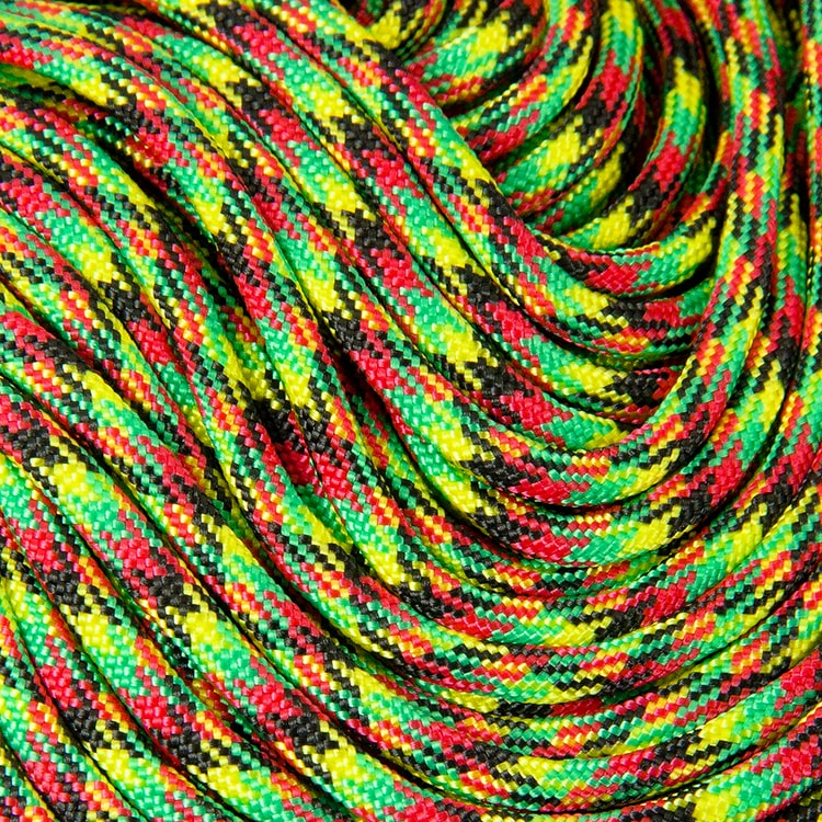 Шнур Паракорд Поліестер та Спандекс 7-ми жильний Смугастий, Колір: Лайм, Розмір: 4мм, (УТ100009131)