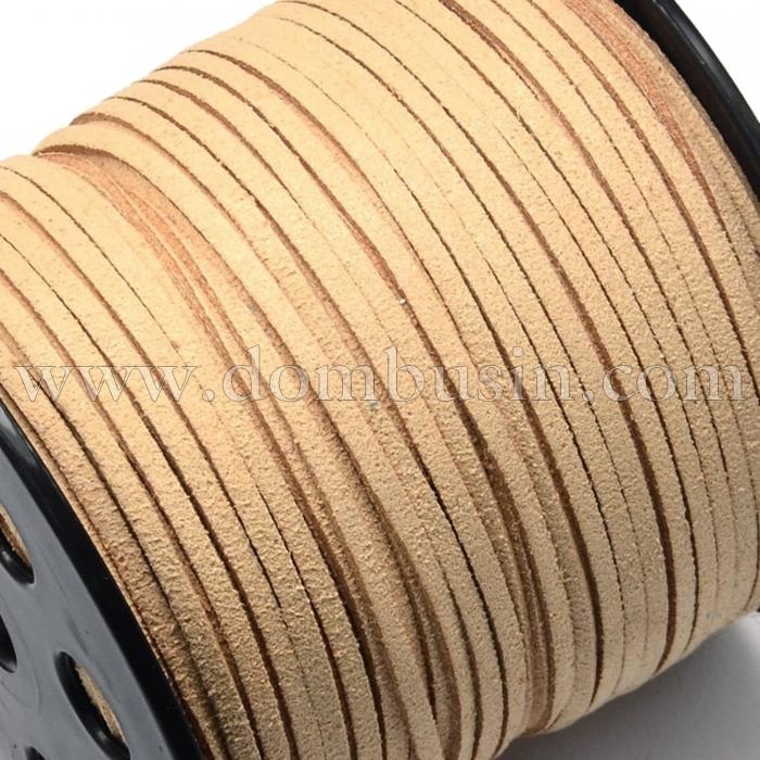 Шнур Замшевый, Цвет: Персиковый, Размер: Ширина 2.7мм, Толщина 1.4мм, (УТ100009888)