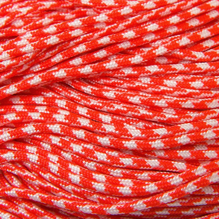 Шнур Паракорд Поліестер та Спандекс Смугастий, Колір: Помаранчево-червоний, Розмір: 2мм, (УТ100009947)