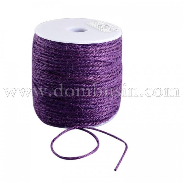 Бечевка Декоративная, Джутовый Пеньковый Шнур, Цвет: Фиолетовый, Размер: 2мм, (УТ100009759)