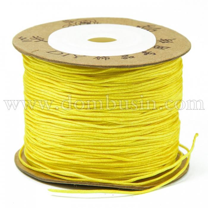 Шнур Нейлоновий, Колір: Жовтий, Розмір: Діаметр 0.8мм, (УТ100009902)