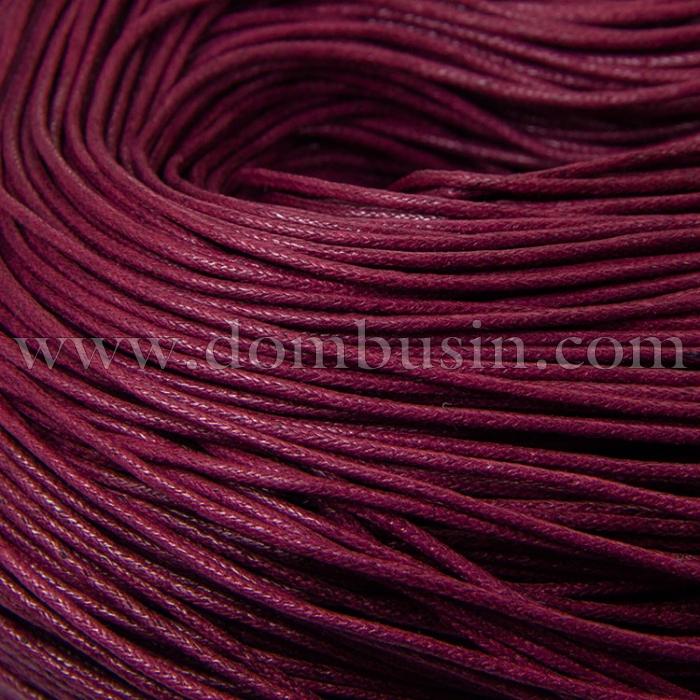 Шнур Вощеный Хлопковый, Цвет: Бордовый, Размер: Толщина 0.7мм, 60-65м/связка, (УТ100009708)