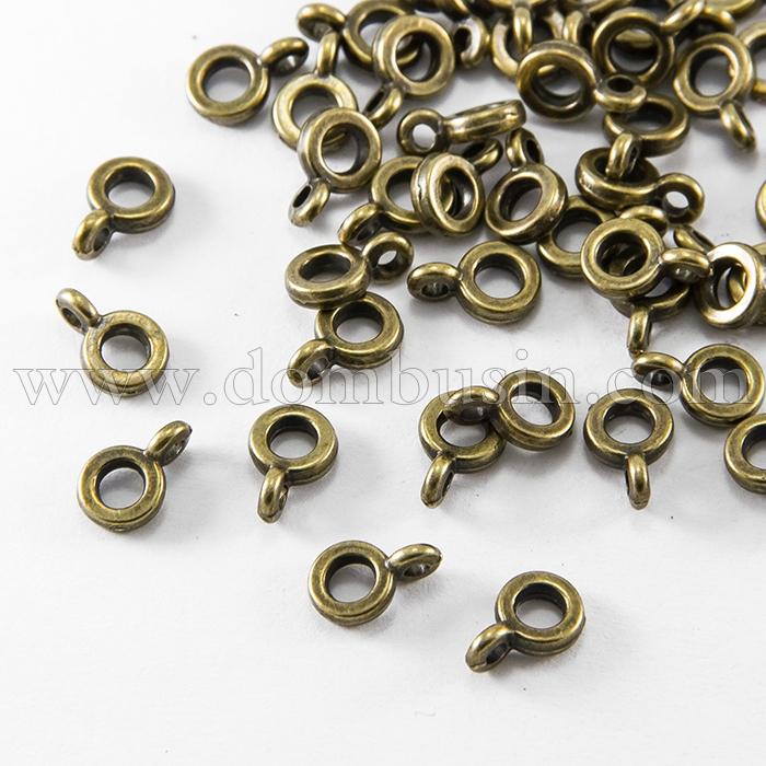 Бейл Рондель, Бижутерный сплав Тибетский Стиль, Цвет: Бронза, Размер: 6.5х2мм, Внутренний Диаметр 3мм, Отв-тие 2мм, (УТ100010617)