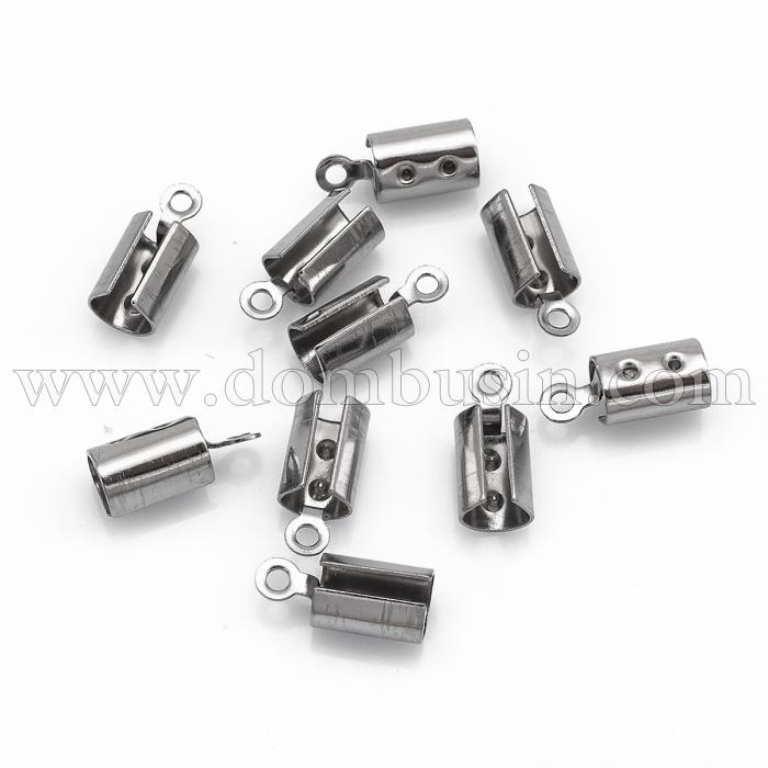 Концевики Для Шнура, Нержавеющая Сталь, Размер: 12.5х5х5мм, Отв-тие 1мм, под Стразы 1мм, (УТ100010836)