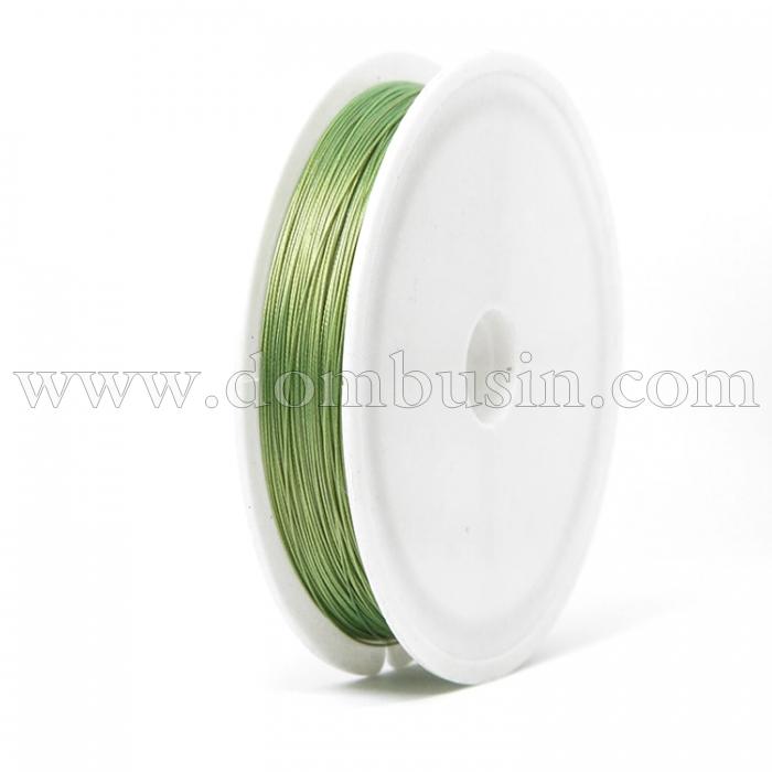 Тросик Ювелірний Нержавіюча Сталь 0.38мм/50м, Зелений, 0.38мм, близько 50м/котушка, (УТ100009178)