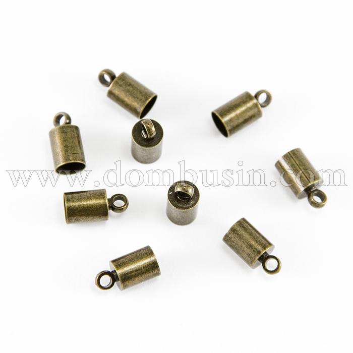 Концевики Для Шнура, Латунь, Колір: Бронза, Розмір: 10х5мм, Внутрішній Діаметр 4.5мм, Отв-тя 1мм, (УТ100011068)