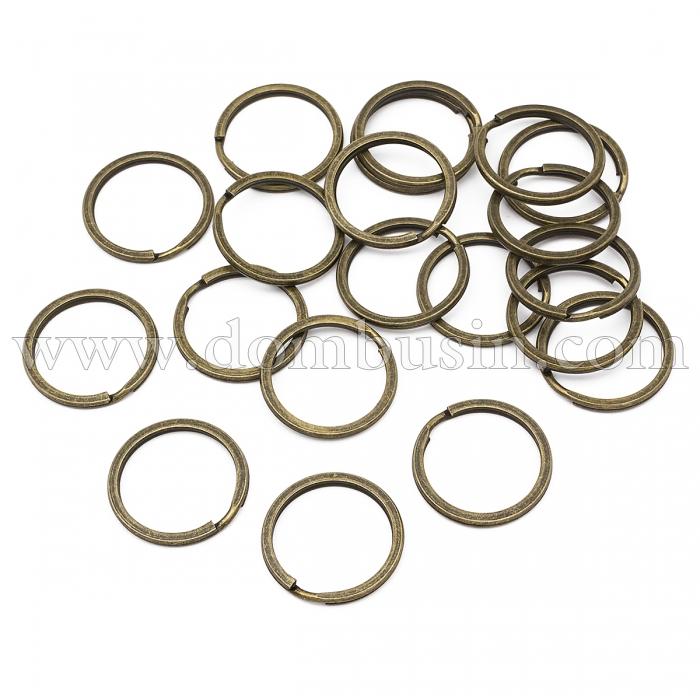 Кольцо Замочек, для Брелков и Ключей, Железное, Цвет: Бронза, Диаметр 24мм, (УТ100011097)