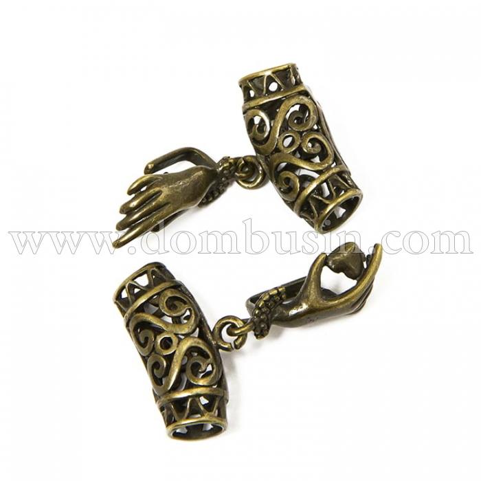 Тримач для кулонів, Латунь, з Бейлом, Колір: Бронза, Розмір: 36х23.5мм, Отвір 6х5.5мм, (УТ100011212)