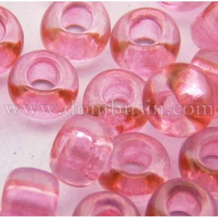 Бисер 01293 Чешский Preciosa 10/0, Прозрачный Солгель Окрашенный CSD, Розовый, Круглый, (УТ100005198)