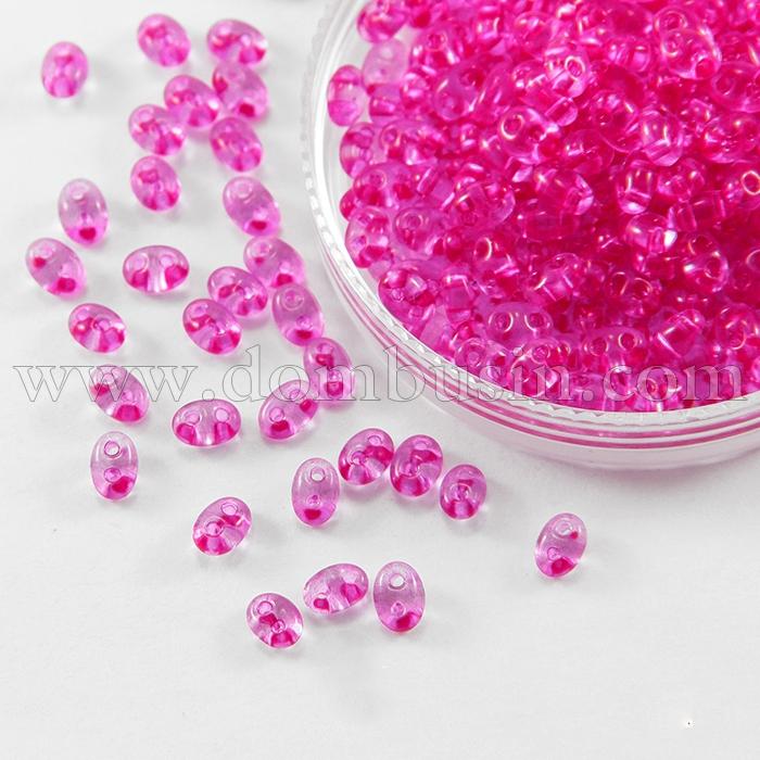 Бісер Preciosa Twin 01192, Прозорий, Розмір: 2,5х5мм, Колір: Рожевий (УТ0027096)