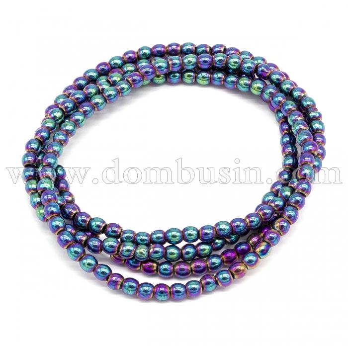 Бусины Синтетический Гематит, Немагнитный, На нитях, Круглые, Цвет: Микс, Размер: 2мм, Отв. 1мм, около 200шт/40см/нить, (УТ100011284)