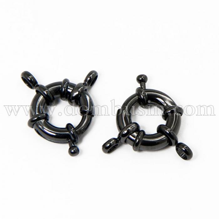 Застежка Кольцо Пружинное, Латунь, Кольцо, Стойкое Покрытие Оружейная Сталь, Размер: 13х5мм, Отверстие 3мм, (УТ100012264)