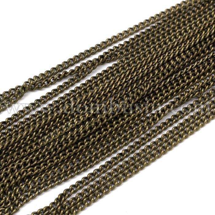 Ланцюг Вітое Плетіння, Латунь, Колір: Бронза, Ланка: 2х1.5мм, Товщина 1 мм, (УТ100012377)