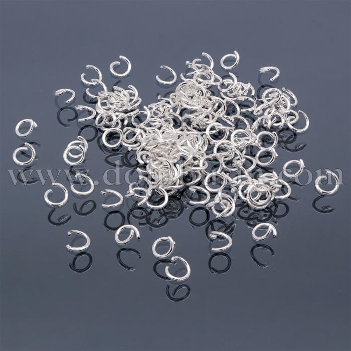 Колечки Одинарные Открытые, Железные, Цвет: Серебро, Размер: 6х0.9мм, Внутренний Диаметр 4.2мм, около 450шт/50г, (УТ100012438)