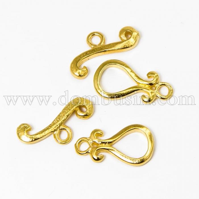 Застібка тогла, Латунь, Крапля, Колір: Золото, тогла 22х12мм, Паличка 21х10мм, Отвір 1.5мм, (УТ100012353)