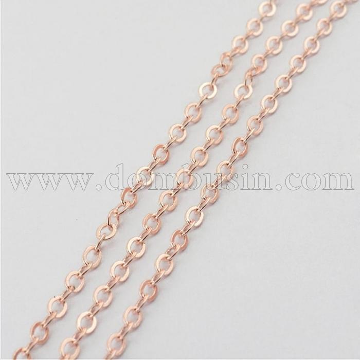 Ланцюг Якірне Плетіння, Залізо, Колір: Рожеве Золото, Ланка: 3x2мм, Товщина 0.5мм, (УТ100012307)