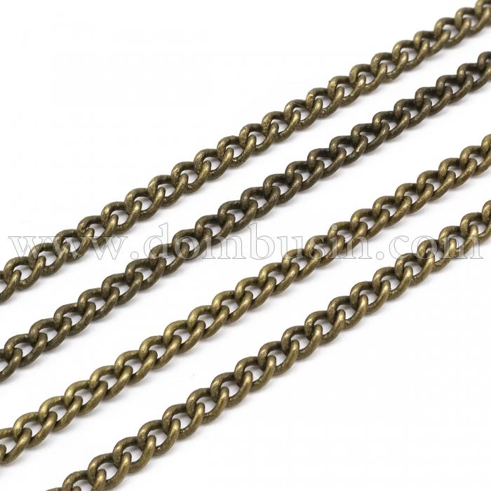Ланцюг з Латуні, Витий, Овал, Колір: Бронза, Ланка: 3х2мм, Товщина 0.6мм, (УТ100012685)