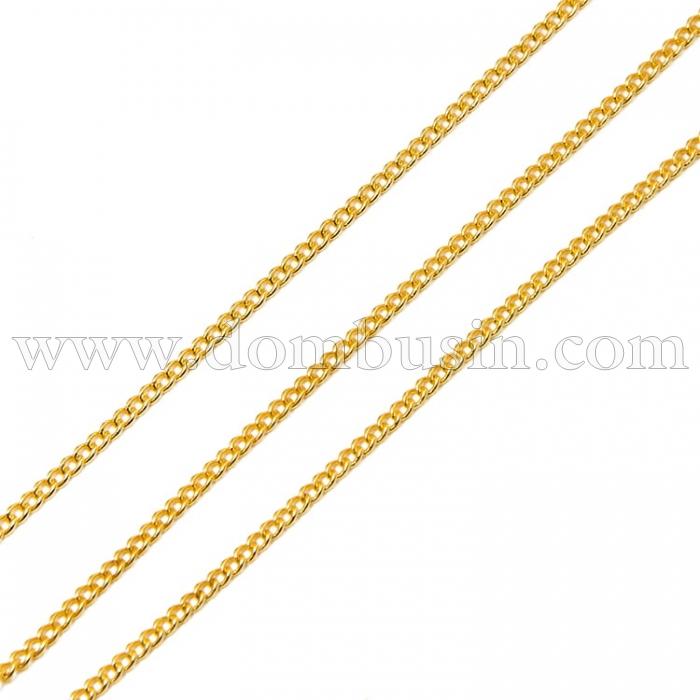 Цепь Витое Плетение, Латунь, Цвет: Золото, Звено: 2х1.5мм, Толщина 1мм, (УТ100012688)