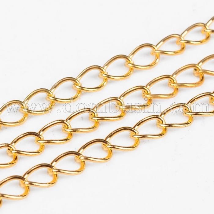 Ланцюг Вітое Плетіння, Залізо, Колір: Золото, Ланка: 6.5х4.5мм, Товщина 0.8мм, (УТ100012662)