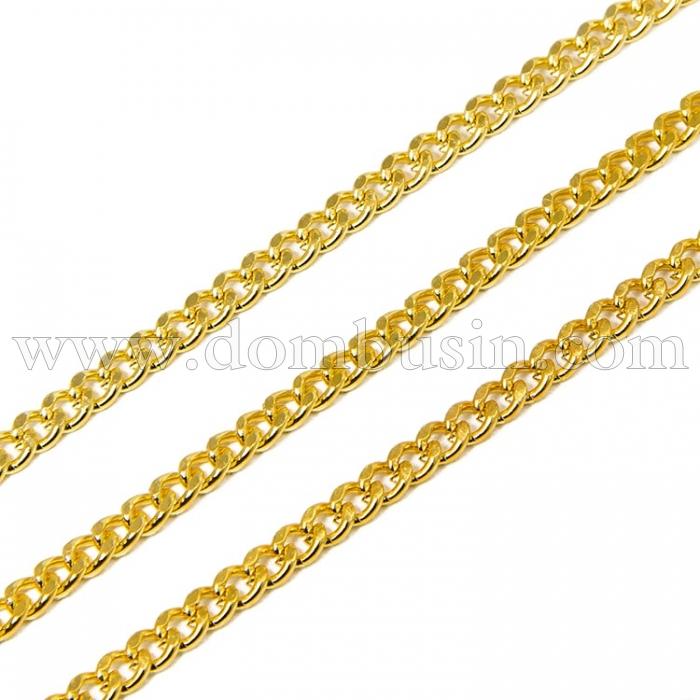 Ланцюг Вітое Плетіння, Залізо, Колір: Золото, Ланка: 4.5х3мм, Товщина 1 мм, (УТ100012668)