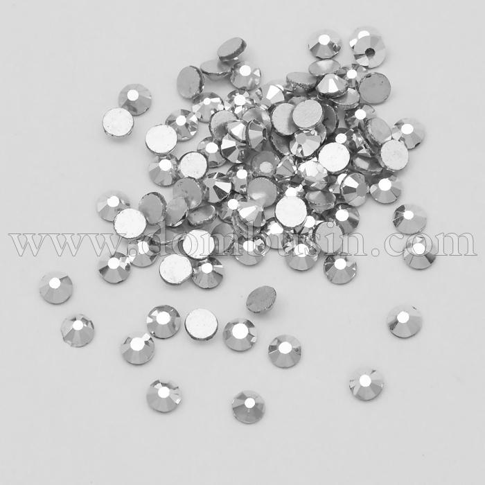 Скляні Стрази - Кабошони, Грановані, Клас А, Плоскі Круглі, Колір: Гематит, Розмір: 2.7 ~ 2.8мм, (УТ100014461)