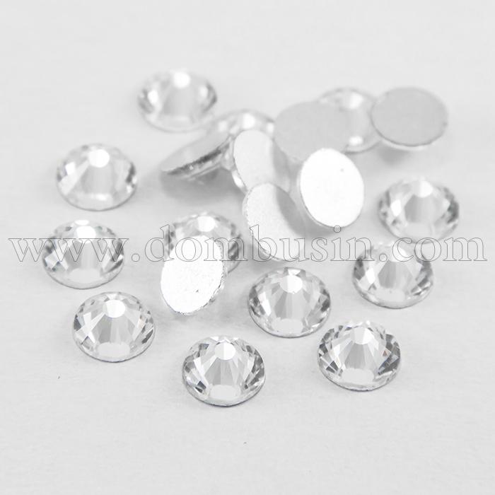 Стеклянные Стразы - Кабошоны, Граненые, Класс А, Плоские Круглые, Цвет: Бесцветный, Размер: 1.5~1.6мм, (УТ100014467)
