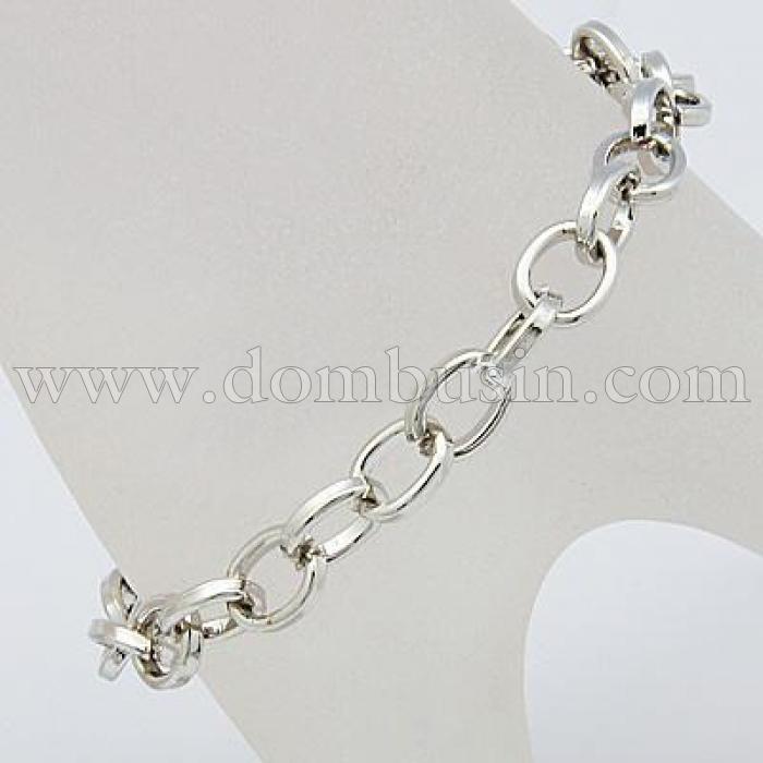 Основа для Браслети з Застібкою, Залізна, Колір: Платина, Розмір: 205мм, Товщина: 1x0.8мм, Карабін: 12x7x3мм, Ланка: 7x4.5x1мм, (УТ100014745)