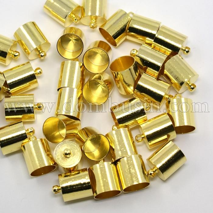 Концевики Для Шнура, Латунь, Цвет: Золото, Размер: 14х10мм, Внутренний Диаметр 9мм, Отв-тие 1мм, (УТ100014834)