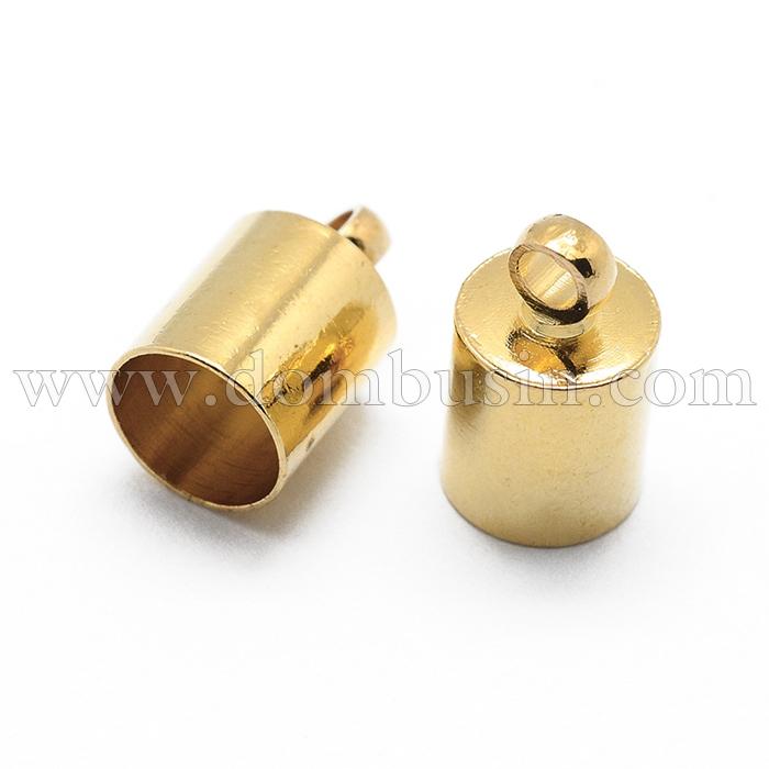 Концевики Для Шнура, Латунь, Колір: Золото, Розмір: 10х6мм, Внутрішній Діаметр 5.5мм, Отв-тя 1мм, (УТ100014835)
