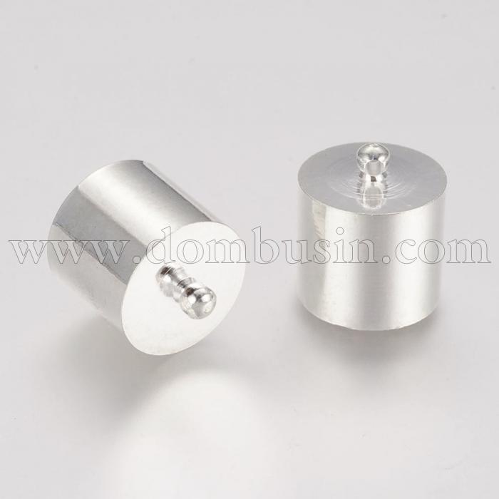 Концевики Для Шнура, Латунь, Колір: Срібло, Розмір: 13х9мм, Внутрішній Діаметр 8мм, Отв-тя 1мм, (УТ100014840)