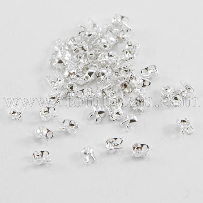 Каллоты из Железа, Зажимы концевики, раковина, Цвет: Серебро, Размер: 4х2мм, Отв. 1мм, Диаметр внутри 1.5мм, около 135шт/5г, (УТ100014858)