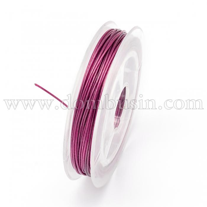 Тросик Ювелирный Сталь 0.6мм/10м, Фиолетовый, 0.6мм, около 10м/катушка, (УТ100014917)