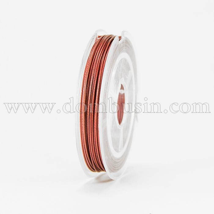 Тросик Ювелирный Сталь 0.6мм/10м Цвет: Кирпичный, Размер: Диаметр 0.6мм, 10м/катушка, (УТ100014918)