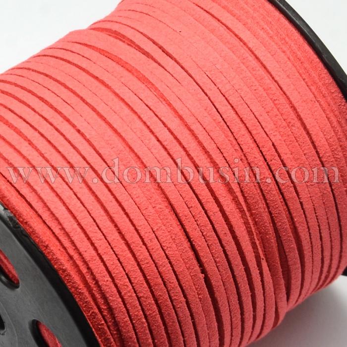 Шнур Замшевый, Цвет: Коралловый, Размер:  2.7х1.4мм, (УТ100015768)