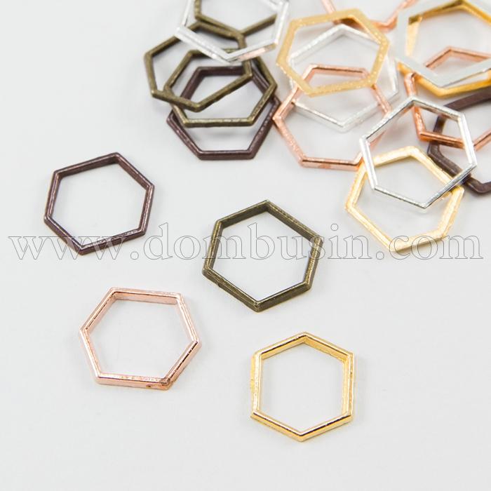 Конектор Шестикутник зі Сплаву, Шестикутник, Колір: Мікс, Розмір: 12x14x1мм, (УТ100016391)