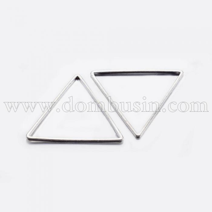 Коннектор Треугольник, Латунь, Цвет: Серебро, Размер: 17.5x20x0.8мм, Внутренний Размер 15.5x17.5мм, (УТ100016468)