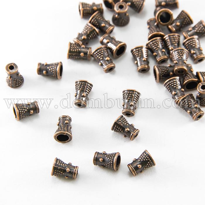 Конус Шапочки для Бусин з Металу, Колір: Мідь, Розмір: 8х6х6мм, Отвір 2мм, (УТ100016751)