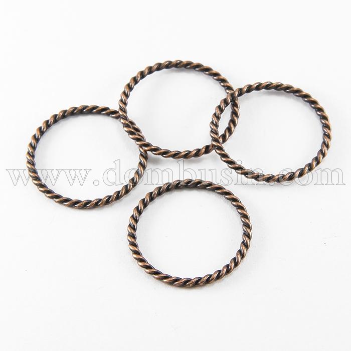 Коннектор Кольцо из Сплава, Цвет: Медь, Размер: Диаметр 25мм, Толщина 2мм, (УТ100016954)