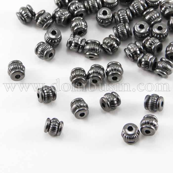 Намистини-Роздільники Сплав, Бочка, Колір: Збройна Сталь, Розмір: 5х5х5мм, Отвір 1.5мм, (УТ100017433)