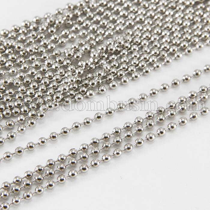 Ланцюг Плетіння Перлина, Залізо, Колір: Платина, Ланка: Діаметр 2.4мм, (УТ100017539)