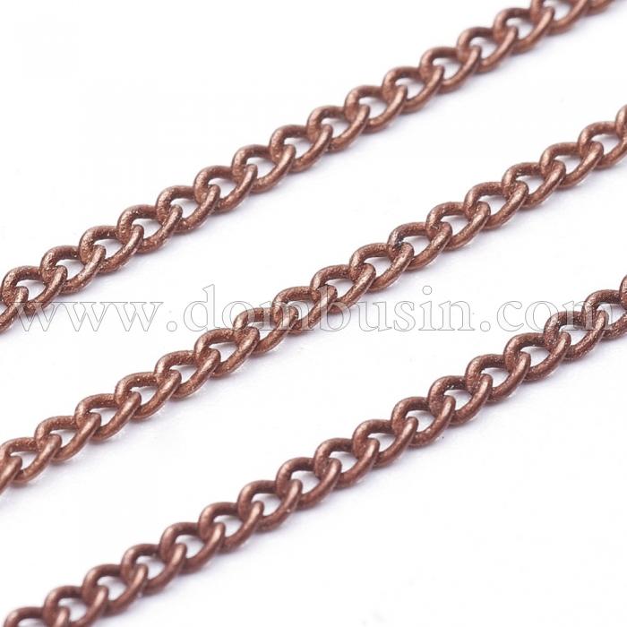 Цепь Витое Плетение, Латунь, Цвет: Медь, Звено: 2х1.5мм, Толщина 1мм, (УТ100017541)