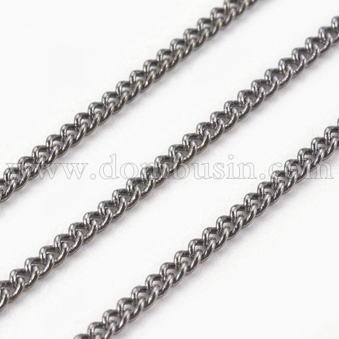 Цепь Витое Плетение, Латунь, Цвет: Оружейная Сталь, Звено: 2х1.5мм, Толщина 1мм, (УТ100017542)