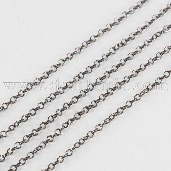 Ланцюг Якорная, Латунь, Колір: Збройна Сталь, Ланка: 2x1.5мм, Товщина 0.5мм, (УТ100017558)