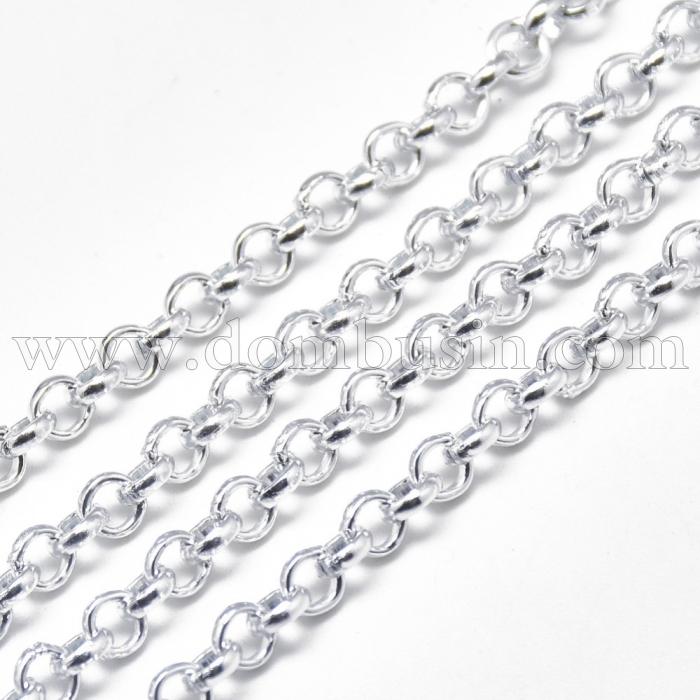 Ланцюг Алюмінієва Якорная, Кругле Ланка, Колір: Срібло, Діаметр Ланки: 4 мм, Товщина 1 мм, (УТ100017562)