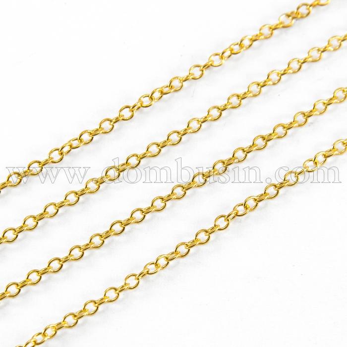 Ланцюг Якорная, Латунь, Колір: Золото, Ланка: 2x1.5мм, Товщина 0.5мм, (УТ100017589)