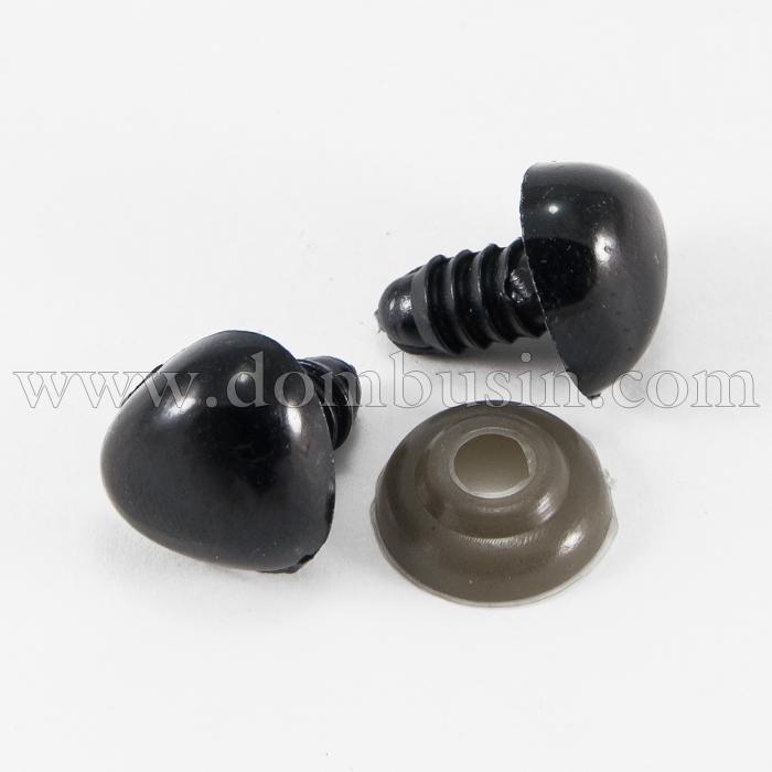 Носик для Іграшок, Трикутний, Чорний, Розмір: Довжина: 6мм, Ширина: 8 мм, Пін: 3 мм (УТ100017621)