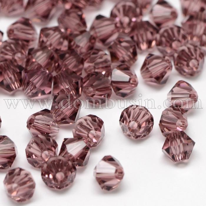 Намистини Австрійський Кришталь, Огранка 5301, Імітація, Скло, Біконус, Колір: Пурпурний, Розмір: 4.5х4мм, Отв-тя: 1мм, (УТ100017638)