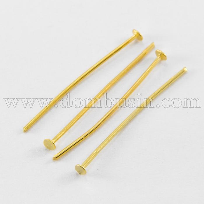 Піни Гвоздики, Плоска Капелюшок, Залізо, Колір: Золото, Розмір: 60х0.7мм, 25г / близько 120шт, (УТ100017685)