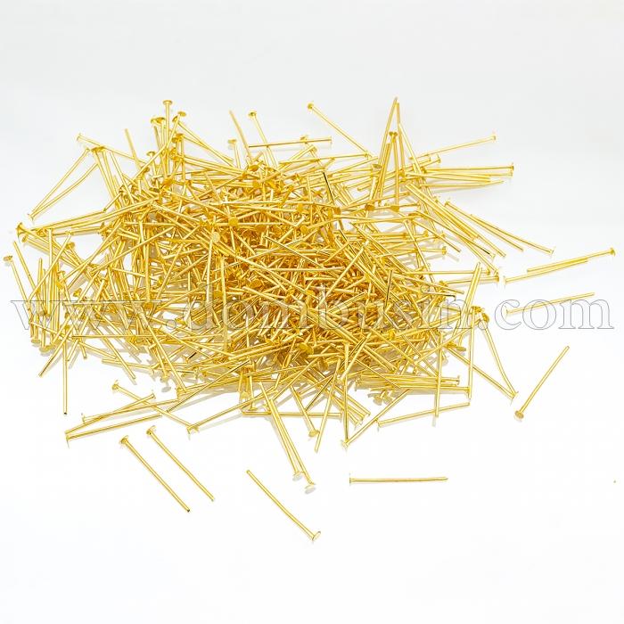 Пины Гвоздики, Железо, Плоская Шляпка, Цвет: Золото, Размер: 22х0.7мм, 50г/около 600шт, (УТ100017717)