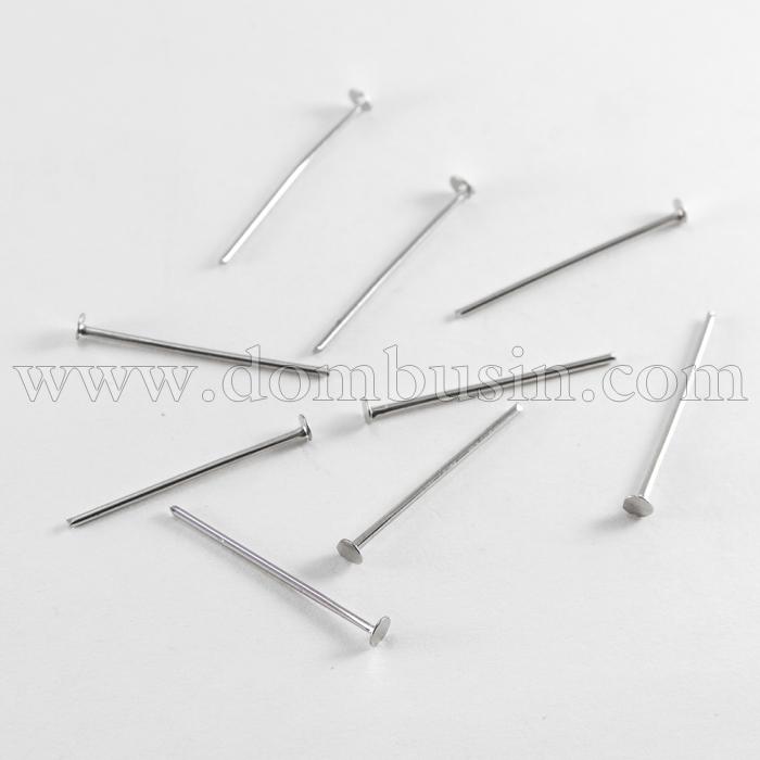 Пины Гвоздики, Железо, Плоская Шляпка, Цвет: Платина, Размер: 22х0.7мм, 50г/около 600шт, (УТ100017718)